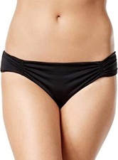 776 BAR III Solid side shirred Hipster Bikini Bottom BLACK size XL new
