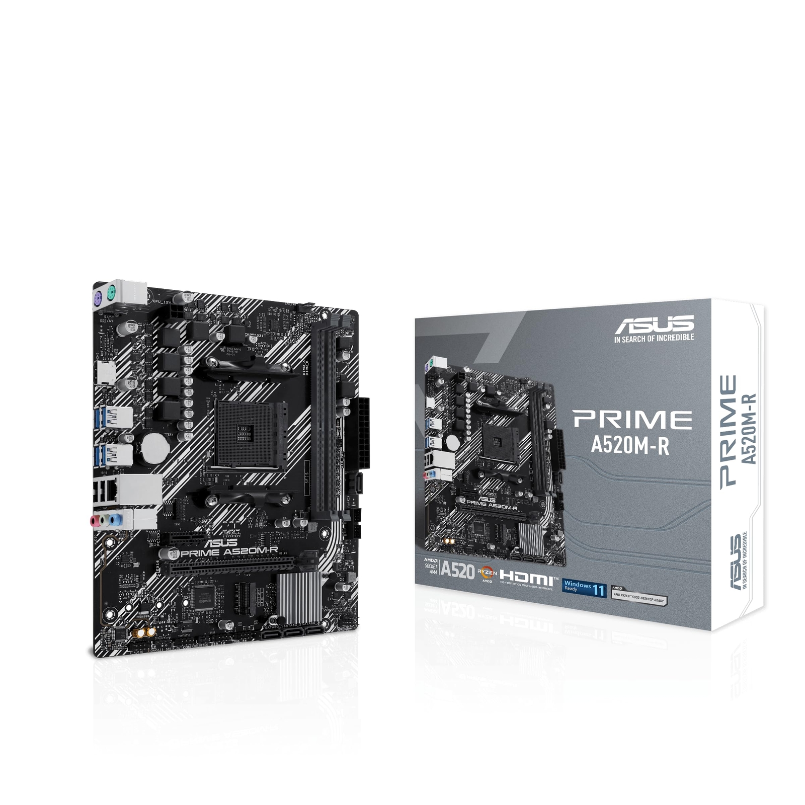 ASUS Prime A520M-R AMD Ryzen AM4 mATX Motherboard with M.2 Support, Realtek 1Gb