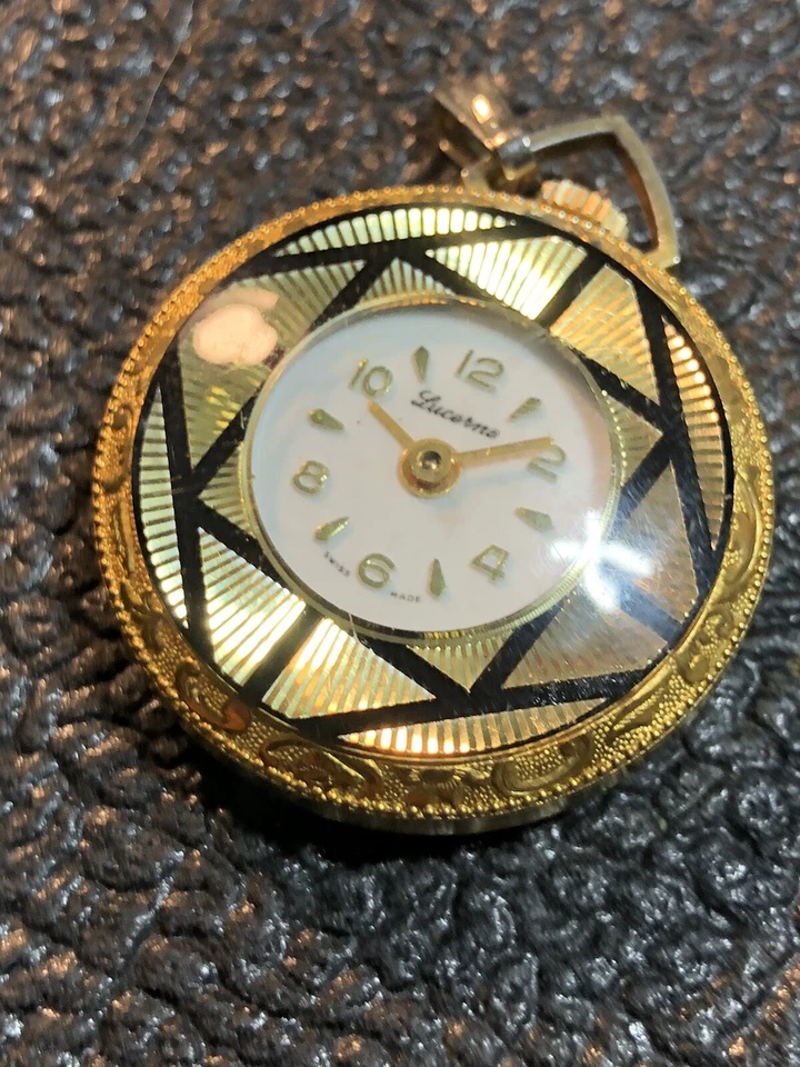 Reloj colgante mecánico vintage suizo Lucerna para mujer ~ para REPUESTOS O REPARACIÓN Foto 2 de 4