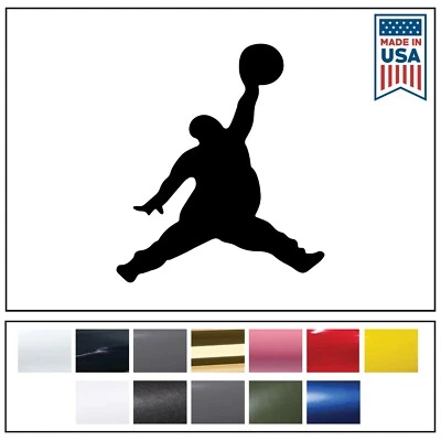 VINYL CENTRAL Fat Michael Air Jordan Jumpman Vinyl Decal Car Window Sticker Funny Die Cut