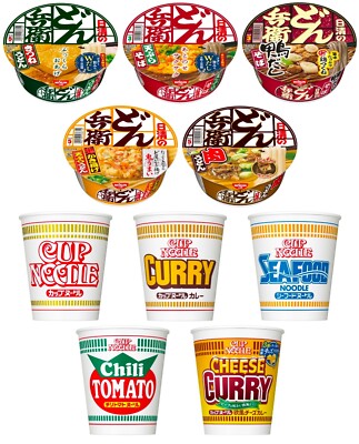 NISSIN RAMEN CUP NOODLE Soba Udon Donbei Soy Sauce Food 10 Flavors Set Japanese