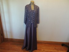 New w/t 190.Alex Evening sz 16 orchid lilac jacket  long gown mother of bride