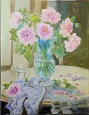 Daorong , Flowers In The Vase oil paintings ,14x11