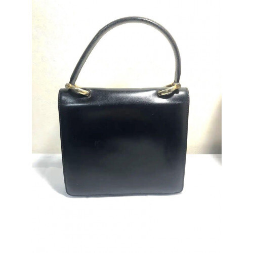 Vintage Old Celine Leather Top Handle Handbag Gancini Made in