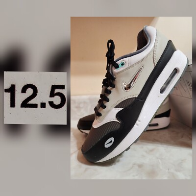 Women's Size 12.5 Air Max 1 ID By You Sail Black Olive Green FJ8893 900  