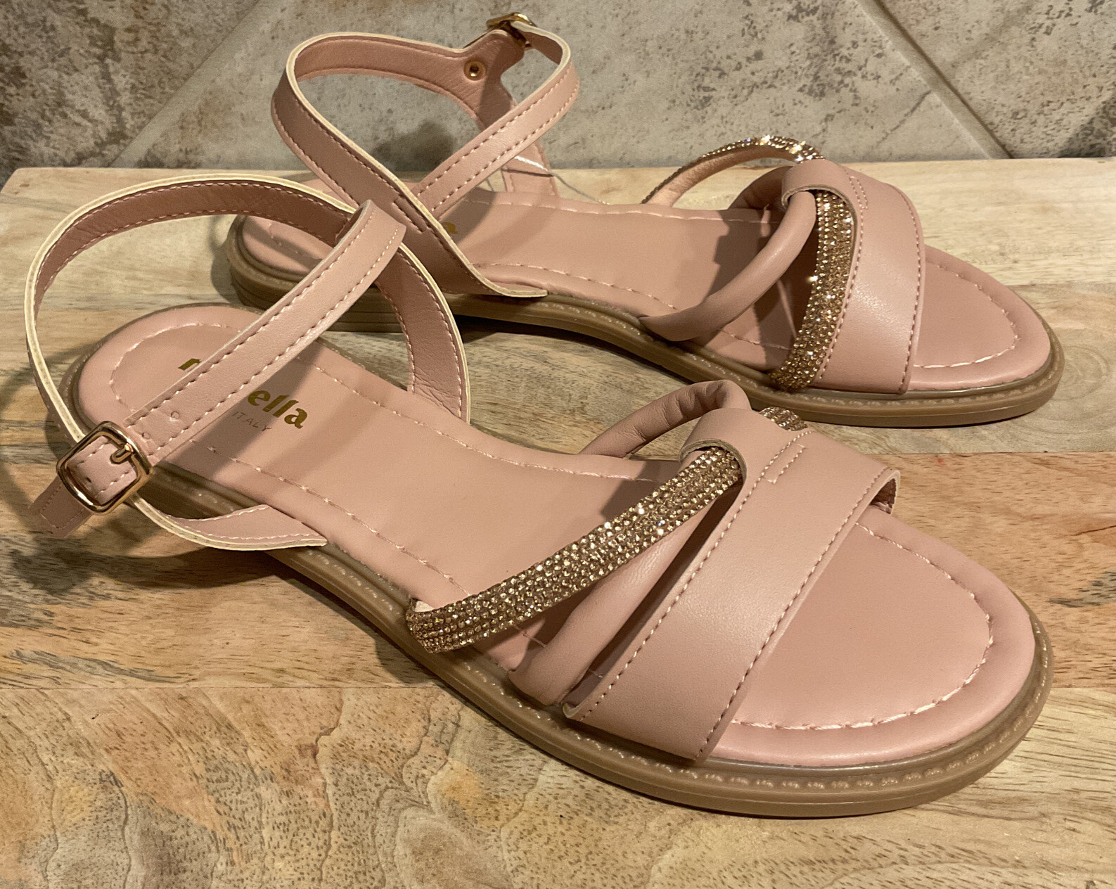 APL MARIELLA Sandalo Moda Bambina Tg 4 M Bambini Made In Italy 15902B Blush NUOVO