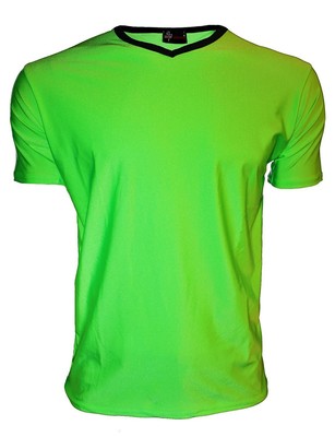 lime green v neck t shirt mens