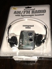Tozai Radio ATC-281 Compact AM/FM Stereo Headphones  Belt Clip