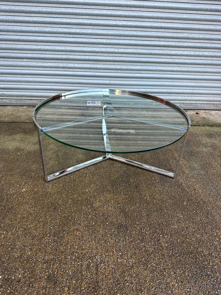 Made Aula Coffee Table in Chrome and Glass. RRP 399
