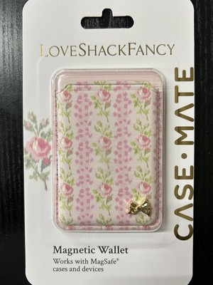 LoveShackFancy Case Mate Magnetic Wallet Floral Pink NEW   