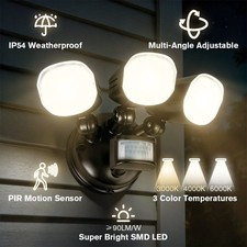 200W LED Flood Light with PIR Motion Sensor 24000lm Security Outdoor Wall Light