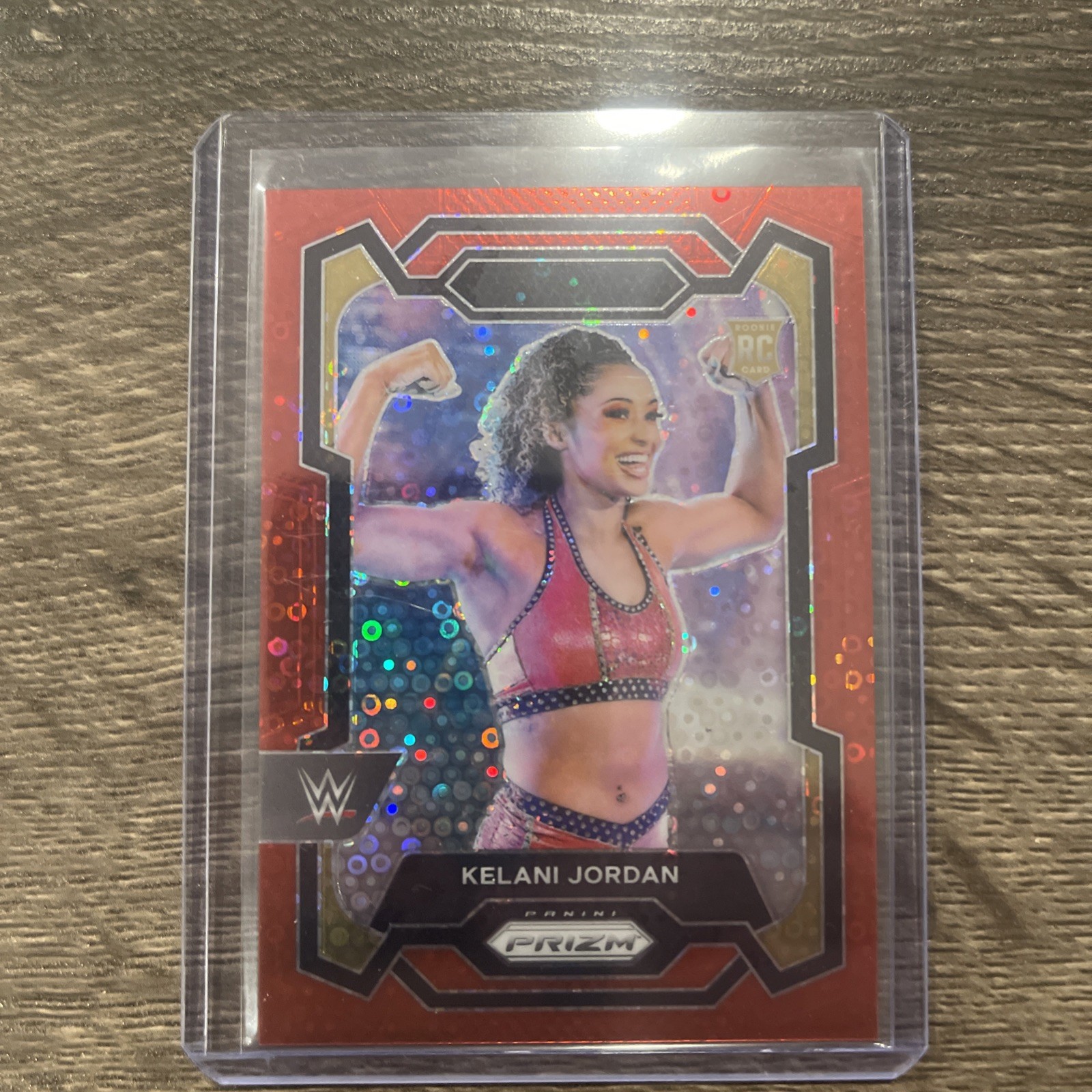 Kelani Jordan 2024 Prizm WWE Red Disco /99 RC Rookie #127 SP