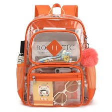 Heavy Duty Clear Backpack for Girls Boys Transparent School Bookbag Kids Dura...
