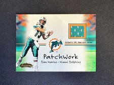 2001 Fleer Showcase Patchwork Dan Marino NFL Game Worn Jersey Patch Dolphins
