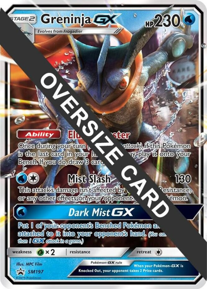 Heavily Played Greninja GX - SM197 - Oversized Promo Pokemon