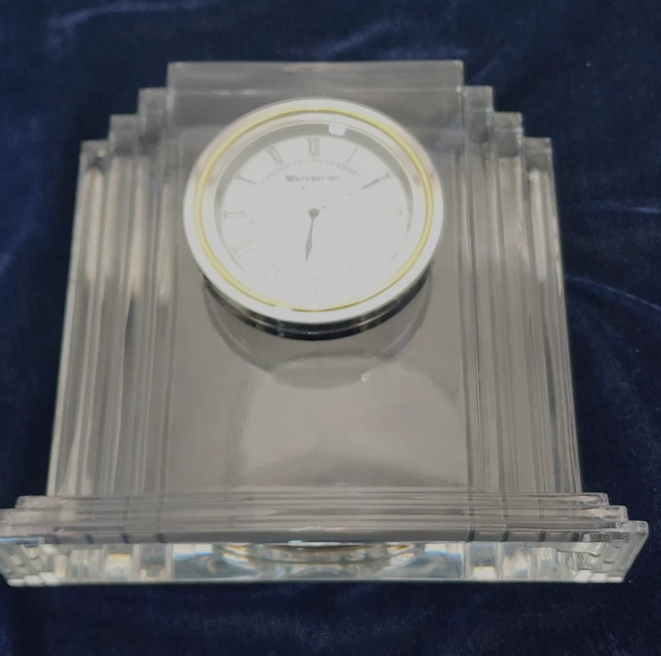 Reloj grande Waterford Crystal Art Deco, hecho en Irlanda, funciona Foto 2 de 4