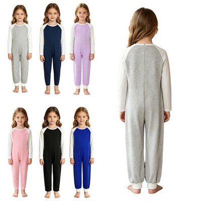 Kids Sleepwear Easy Care Romper Comfort Jumpsuit Back Zipper Boys Overalls