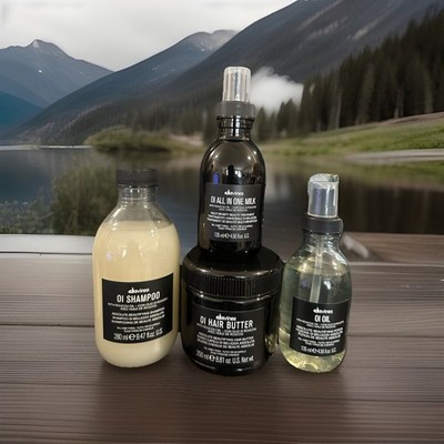 Davines OI Hair Care Set: Shampoo, Hair Butter, Milk, Oil with Roucou Oil