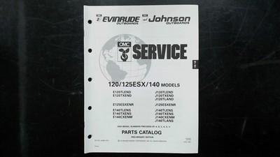 OMC Evinrude Johnson 120 125ESX 140 Outboard Parts Catalog 1991