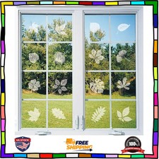 52 Pieces Anti Collision Window Decals Leaf Shape Bird Strike Protection Stic...