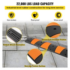Rubber Speed Bump, 1 Pack 2-Channel, 1.85m Long, 9980 kg Capacity