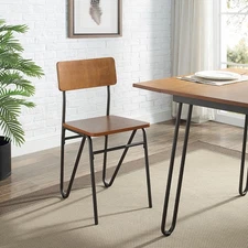 Azalea Park Metal & Wood Harpin Dining Side Chair