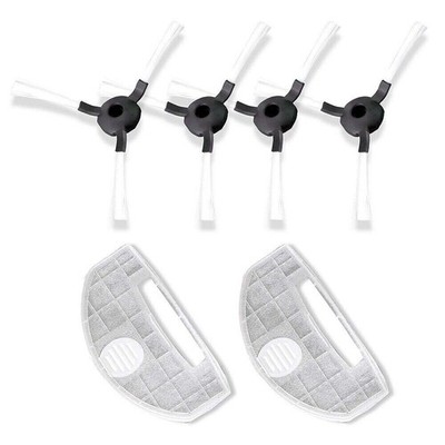 Pure Clean` Robot Vacuum Replacement - 4 Rotating Side Brush & 2 Dustbin Filter