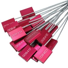 Steel Cable Seals 500 PCS Red Metal Security Tags Anti Tamper LS-02H LeadSealsR
