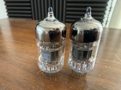 2x SOVTEK TUBE 7025 - 12AX7WA TRIPLE MICA ECC83 NICKEL PLATE NOS STRONG CLEAN