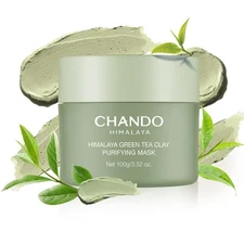 CHANDO Himalaya Green Tea Clay Mask; Deep Pore Cleansing, Oil Control, 3.52 fl.o