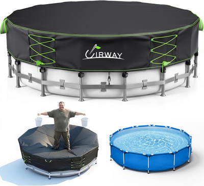 600D Upgraded 12Ft round Pool Cover for above Ground Pools, Solar Pool Cover Win