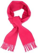 Biagio 100 Wool NECK Scarf Solid Hot Pink Fuchsia Color Scarve for Men or Women