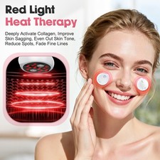 2in1 Electric Facial  Eye Beauty Massager EMS with Gel Patch Red Light Therapy