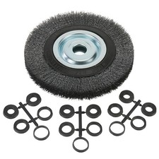 Klutch 8in. Industrial Coarse Crimped Wire Wheel for Bench Grinders, 5/8in.