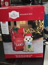 Holiday Time Christmas Dog with Mailbox Airblown Inflatable