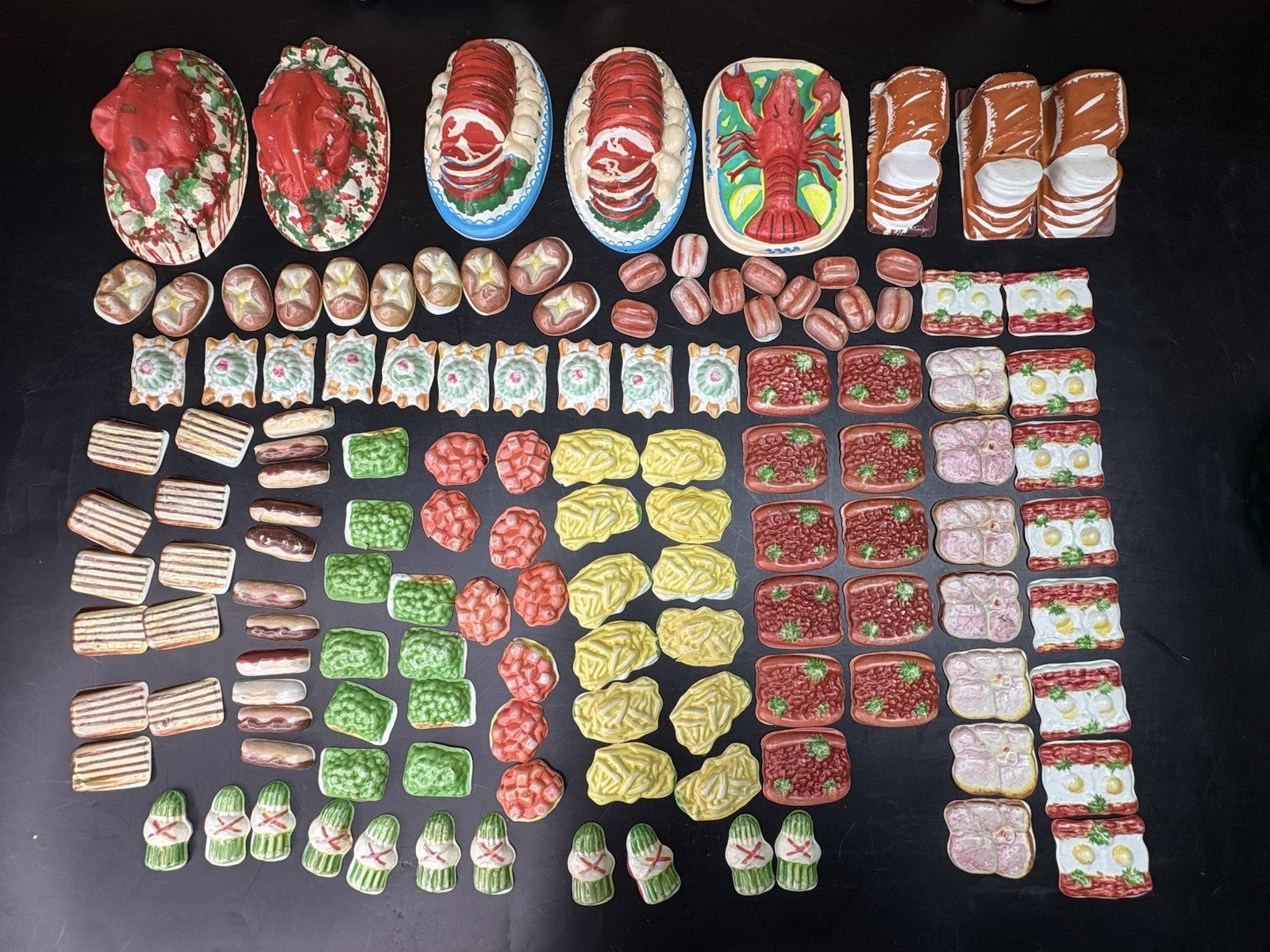 Play Food Molded Celluloid Plastic Toy Doll Vintage 1950s Lot 100+ pcs