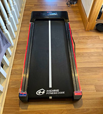 Home Fitness Code Electric Compact Treadmill for Home Use, Black/Red