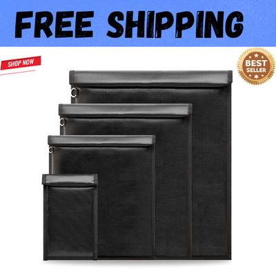4Pack Fireproof Faraday Bag for Laptops, Tablets, Radio, Cell Phone, Car Keys, R