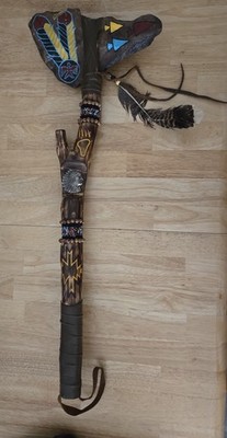Handcrafted Navajo (Diné, AZ) Wood And Stone Tomahawk