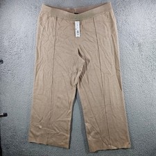 Investments Woman Knit Wide Leg Pants Mocha Heather F51PV637W Size 2XS NEW