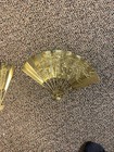 Vintage Mid Century Solid Brass Phoenix Bird Fan Wall Decor 7x11" Set of 2 Fans — photo 10