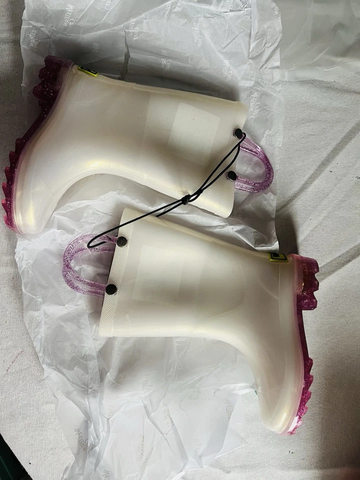 Botas de lluvia Western Chief para bebé niña perladas brillantes iluminadas talla 6 C Foto 2 de 4