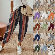 UK Ladies Printed Casual Harem Elastic Waist Pants Trousers Loungewear PLUS SIZE