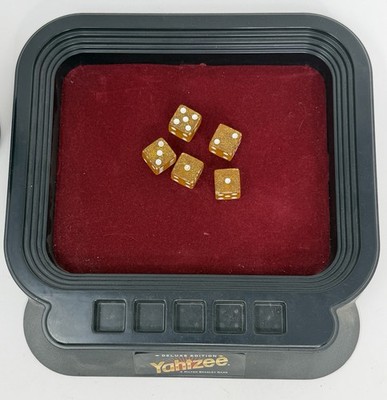 Original 1997 Yahtzee Deluxe Edition Dice Rolling Tray Cup Dice