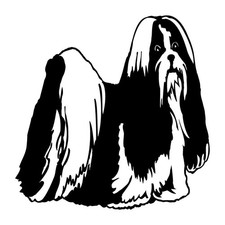 Shih Tzu Dog Det Decal Sticker Black Die Cut Vinyl