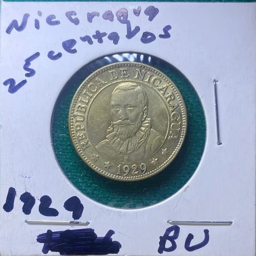 Nicaragua 1929 25 Centavos Nice Luster NGC  Rare Date