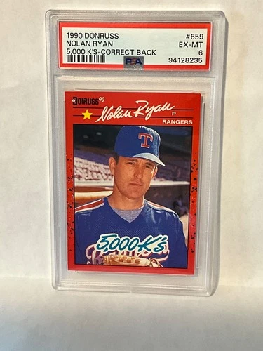 1990 Donruss - #659 Nolan Ryan 5000 K's PSA 6 EX-MT