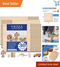 30 Pack Basswood Sheets 12x12x1/8 Unfinished Wood for Crafts Laser Engraving