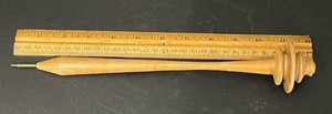 Vintage Wooden Drop Spindle Hand Spinning Yarn Tool w/ Wire Guide Primitive