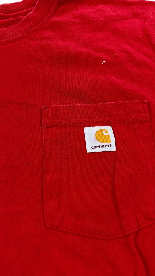 Carhartt Shirt Mens XL Tall Red Pocket Tee Original Fit Workwear Logo Crewneck - Image 4 of 4